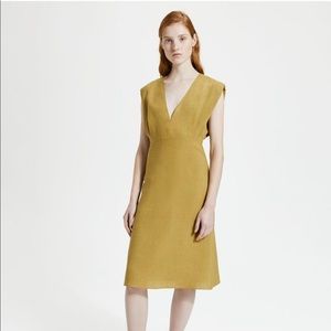 Theory Pure Linen Deep V Easy Dress